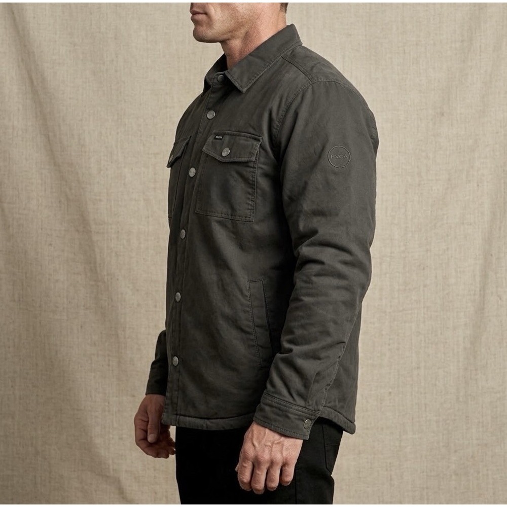 RVCA Men's Sz M Utility Insulated Snap Shirt Jacket Field Snap Tactical Outdoor